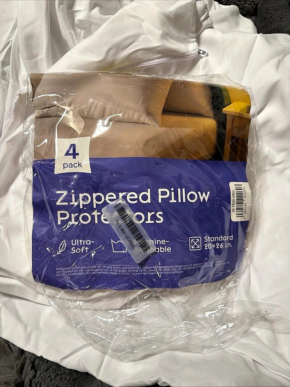 Niagara Sleep Solution Zippered Pillow Protectors 4-Pack Standard White